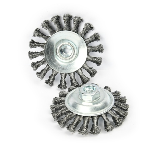 Knotted Bevel brush with Nut steel wire