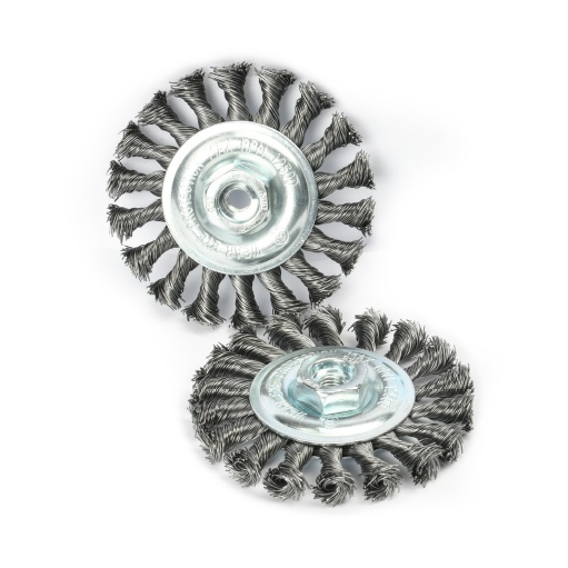 Knotted wheel brush with Nut steel wire